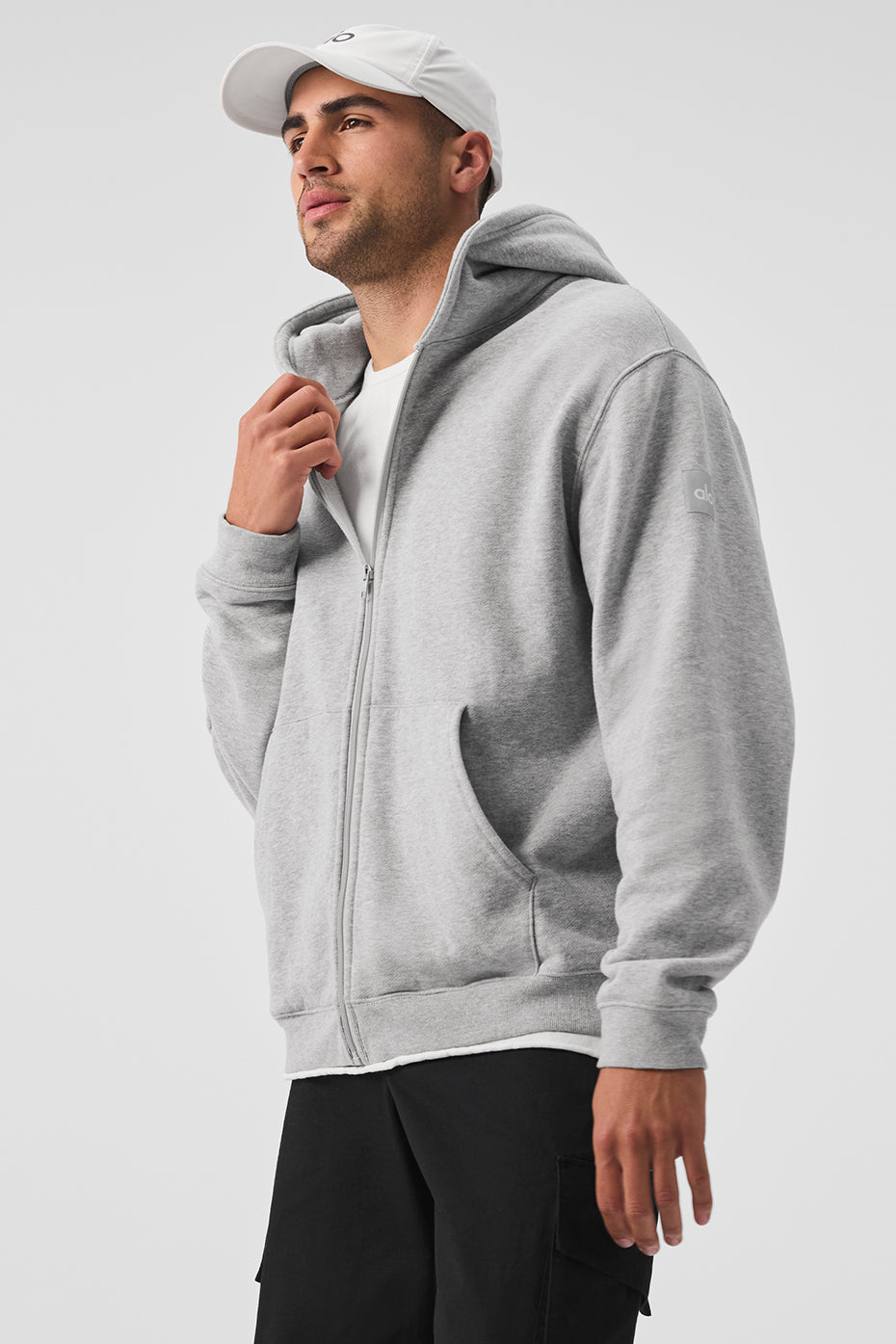 Renown Heavy Weight Full Zip Hoodie - Athletic Heather Grey