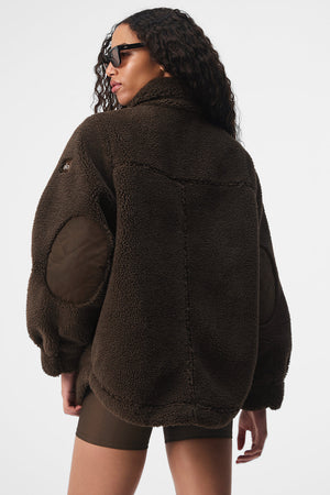 Sherpa Edge Shacket - Espresso