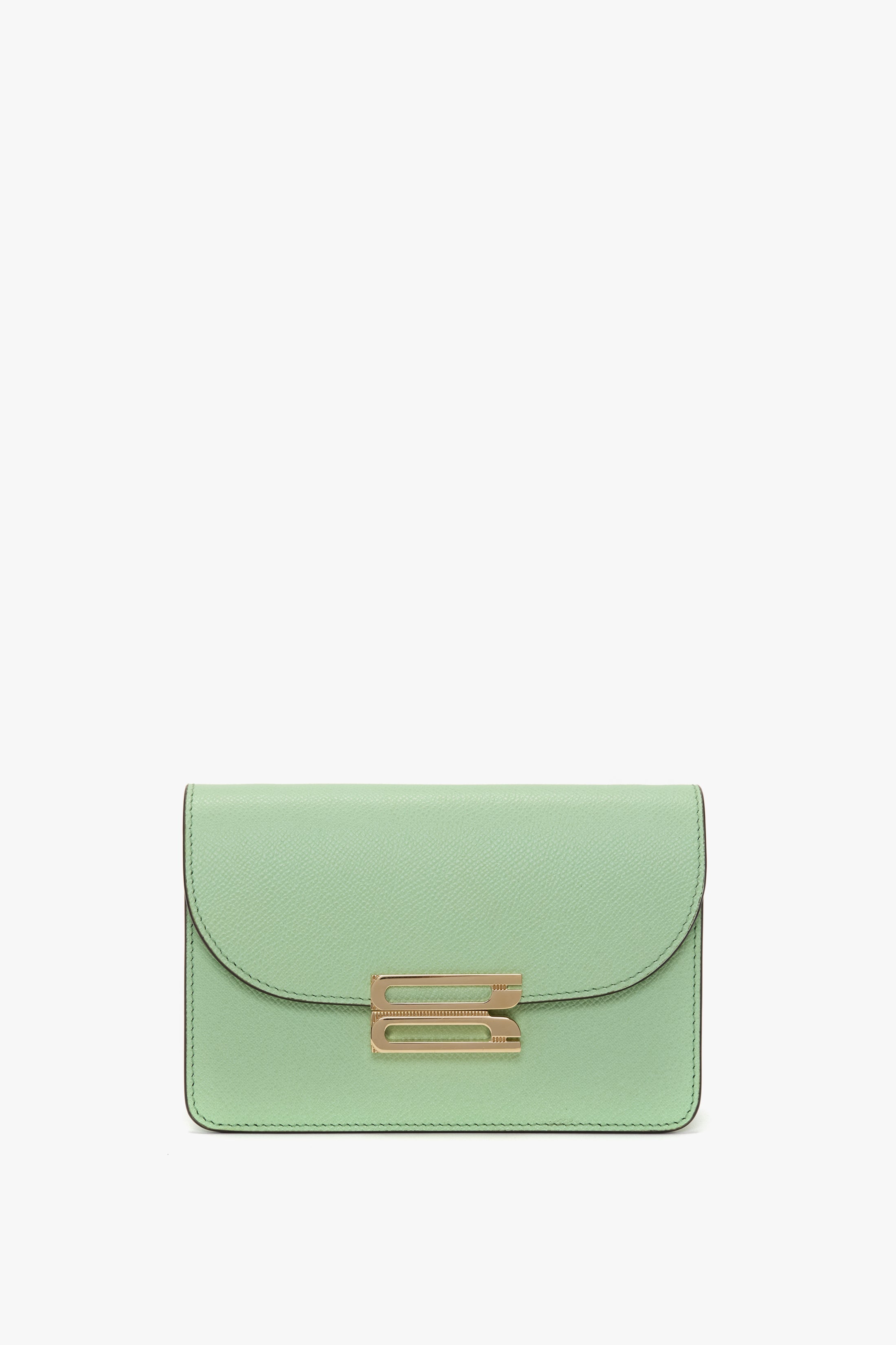 Nano Dorian Wristlet In Jade Grained Leather