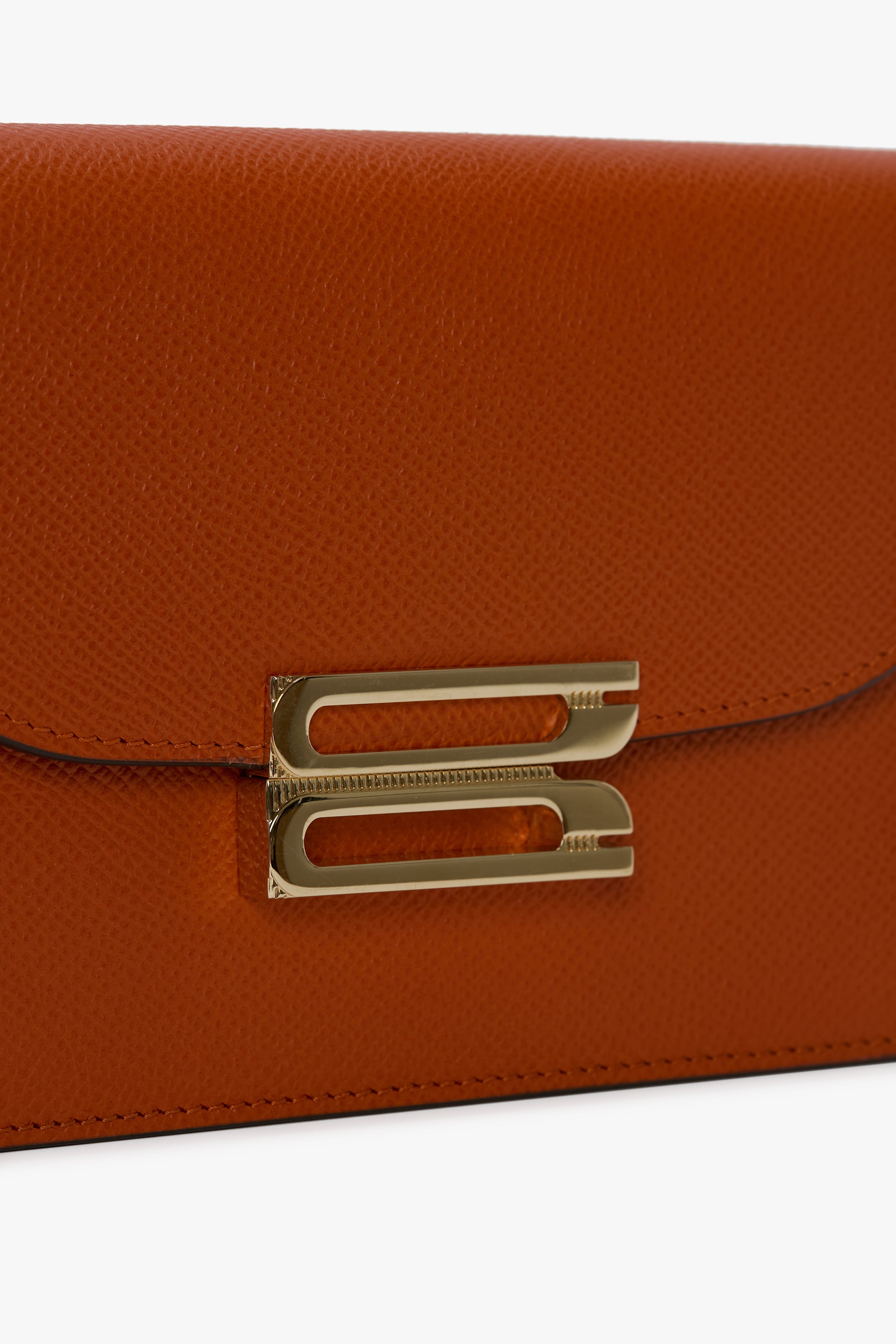 Nano Dorian Belt Bag In Burnt Orange Grained Leather