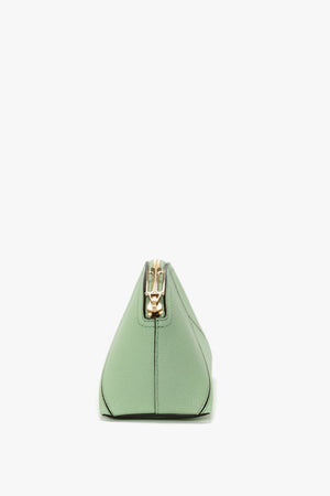 Victoria Mini Wash Bag In Jade Grained Leather