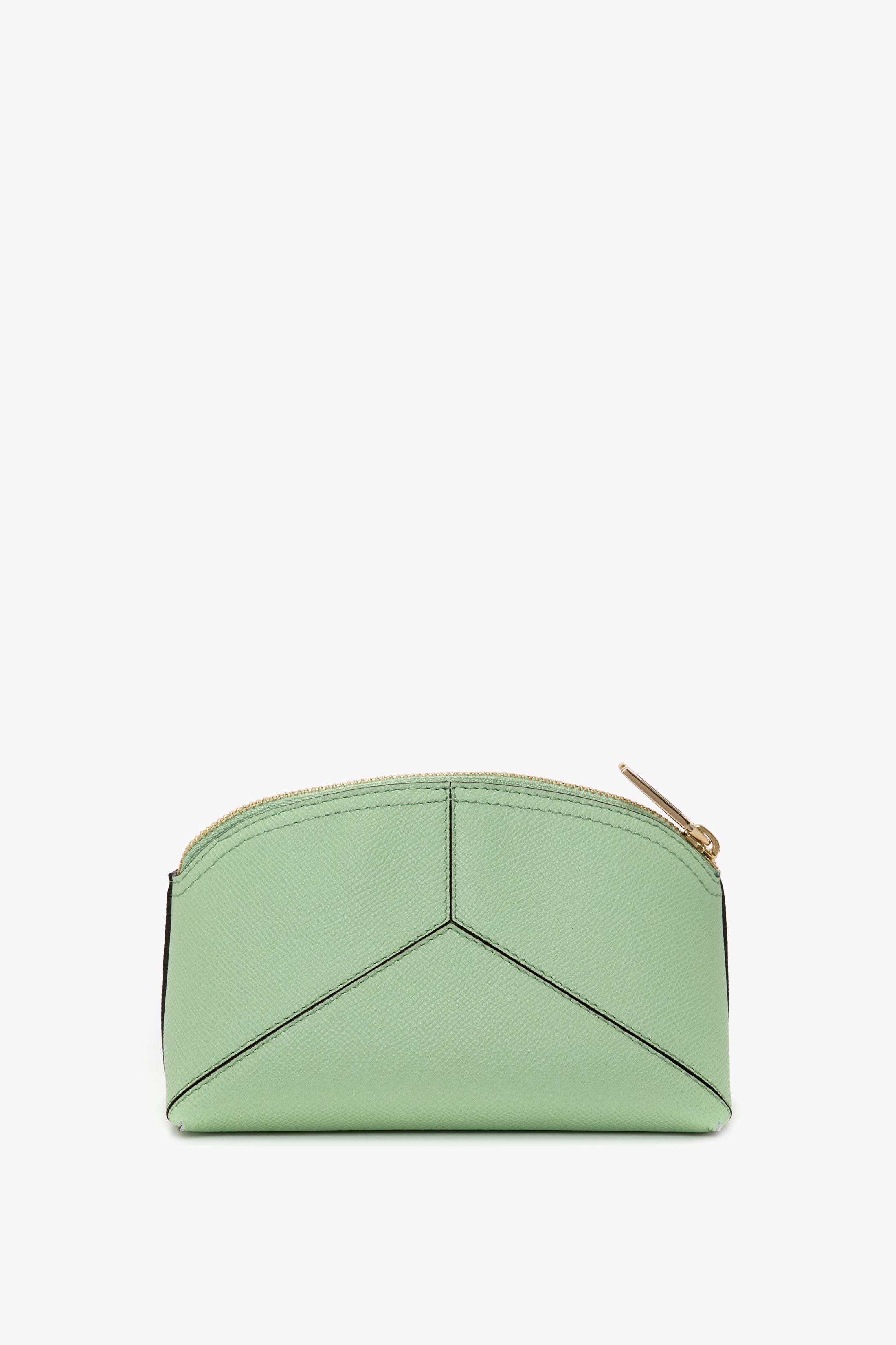 Victoria Mini Wash Bag In Jade Grained Leather