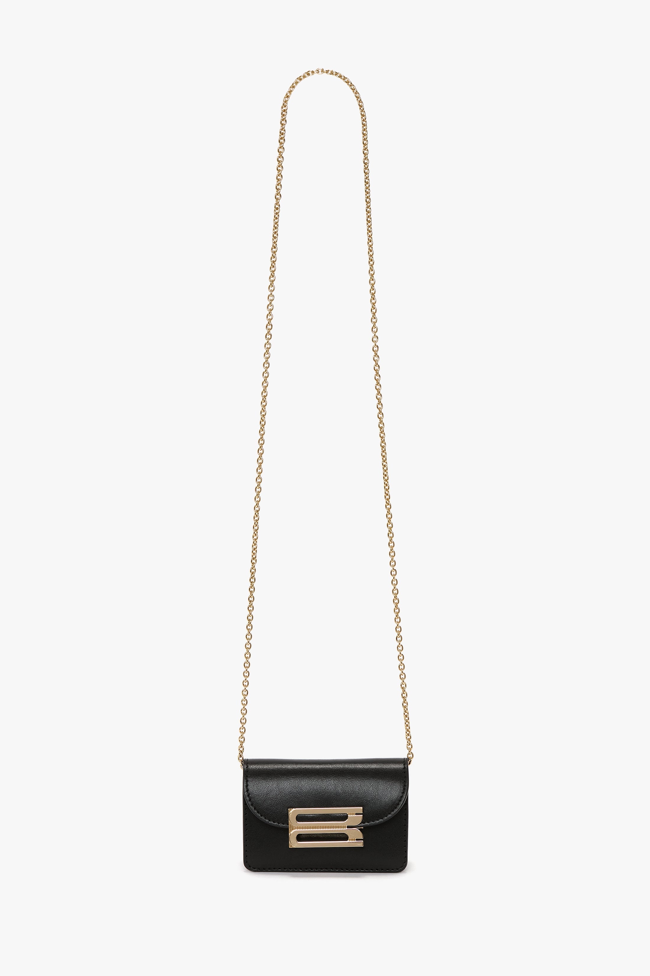 Micro Dorian Bag With Chain Strap In Black Smooth Leather