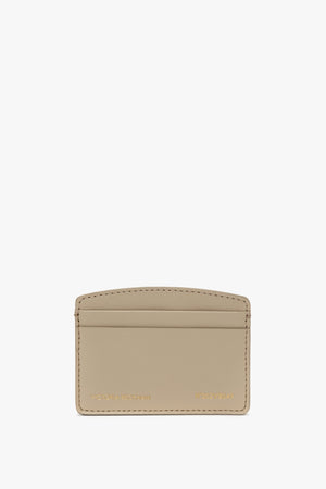 Victoria Card Holder In Taupe Grained Leather