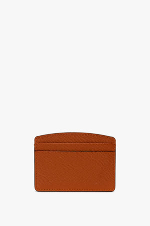 Victoria Card Holder In Burnt Orange Grained Leather