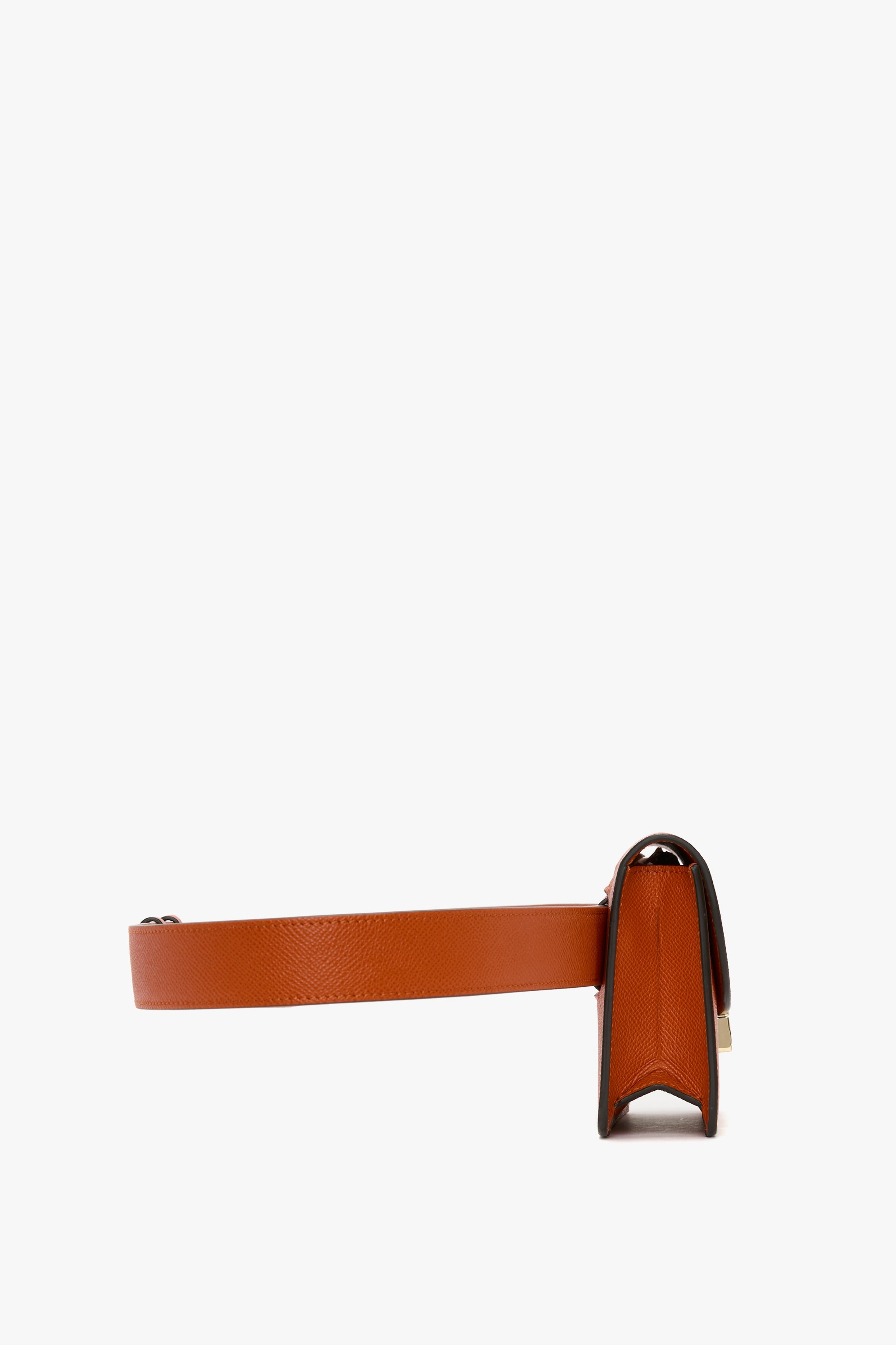 Nano Dorian Belt Bag In Burnt Orange Grained Leather