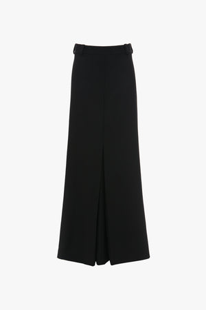 Floor-Length Box Pleat Skirt In Black