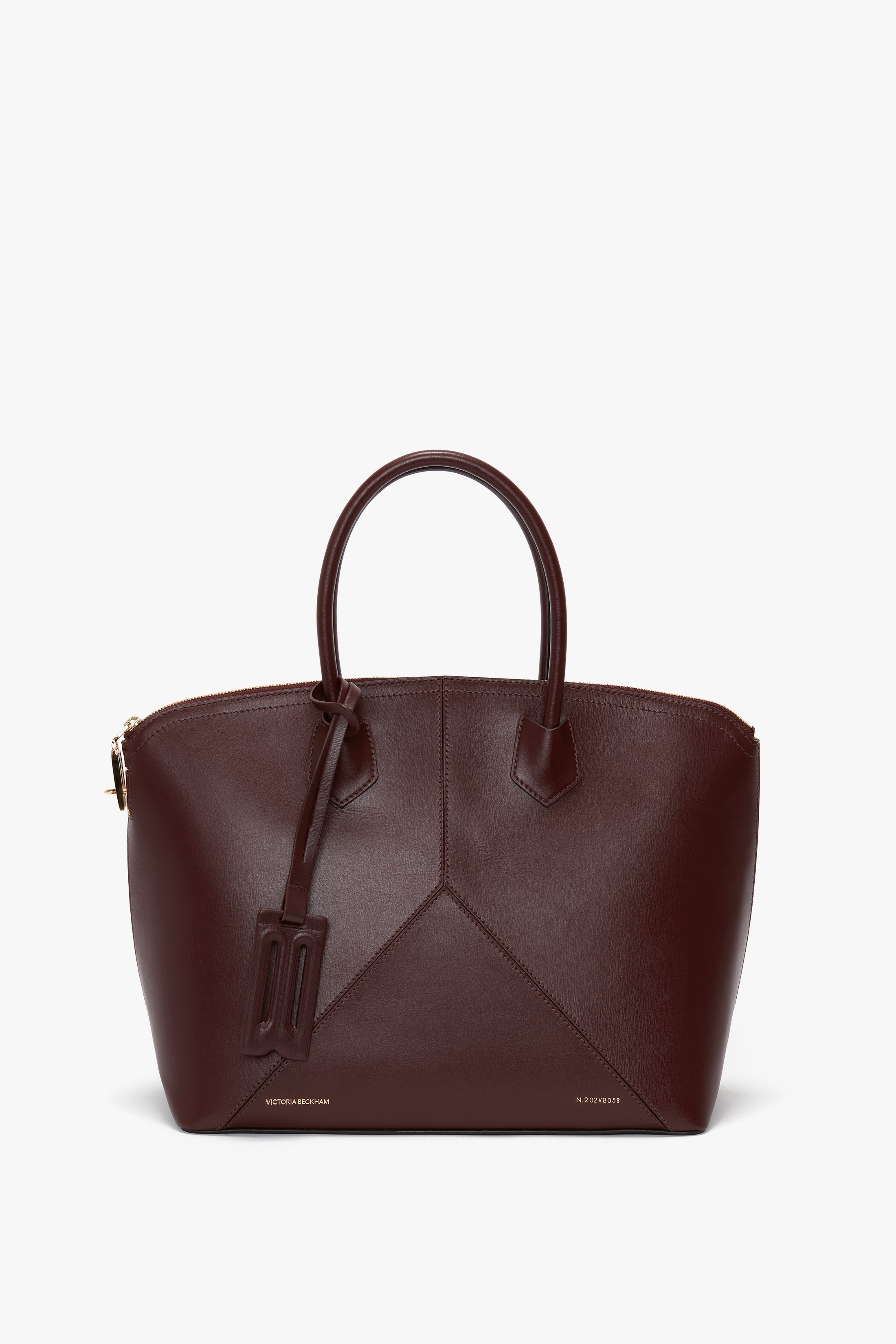 Victoria Top Handle Bag In Burgundy Leather