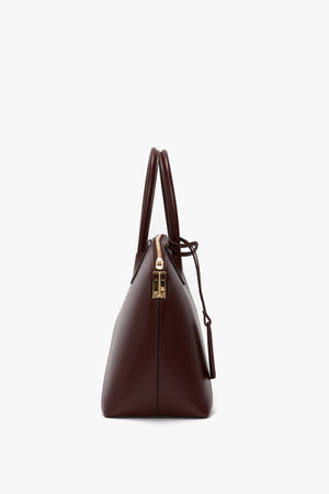 Victoria Top Handle Bag In Burgundy Leather