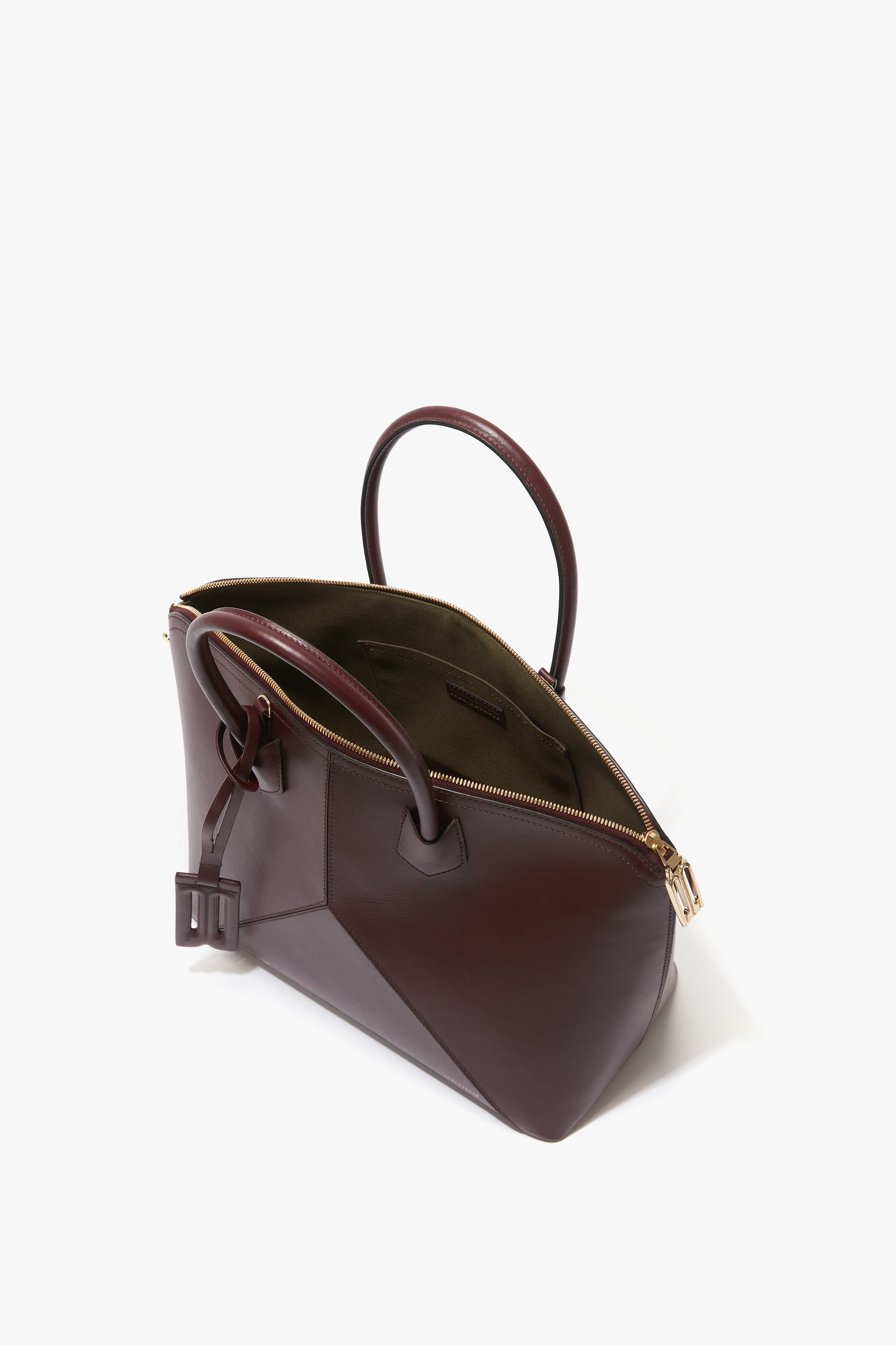 Victoria Top Handle Bag In Burgundy Leather