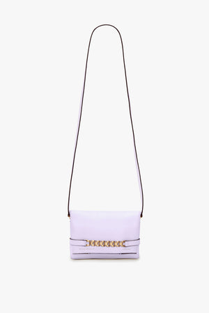 Exclusive Mini Chain Pouch Bag With Long Strap In Lilac Leather