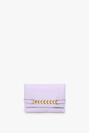 Exclusive Mini Chain Pouch Bag With Long Strap In Lilac Leather