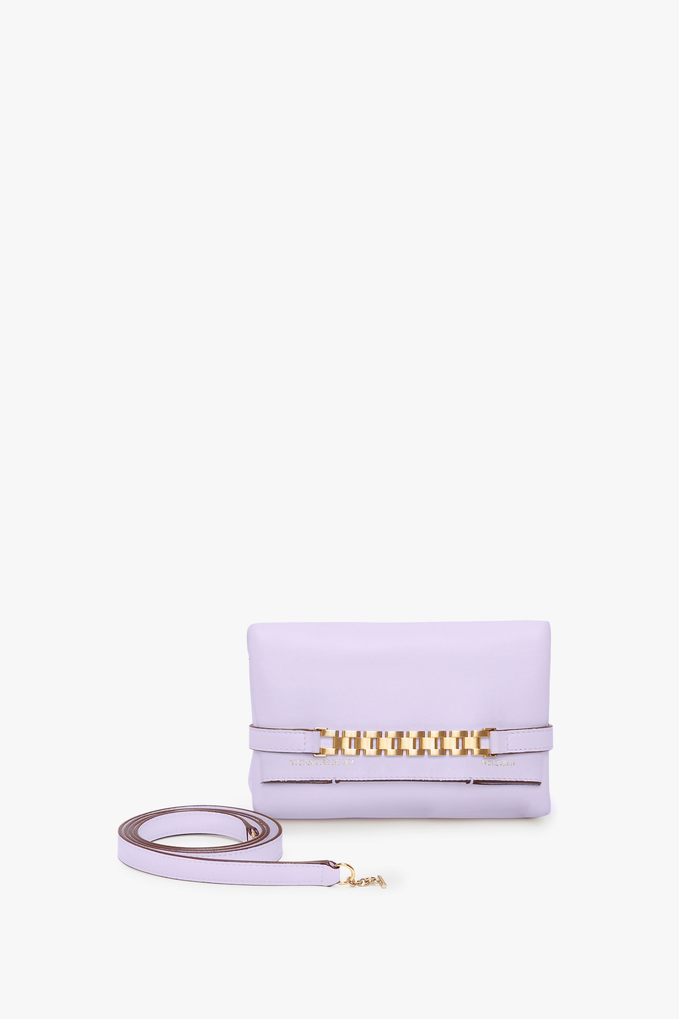 Exclusive Mini Chain Pouch Bag With Long Strap In Lilac Leather