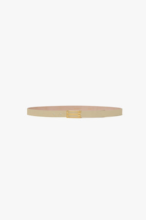 Frame Belt In Ivory Grained Leather