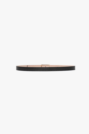 Frame Belt In Black Croc Embossed Calf Leather