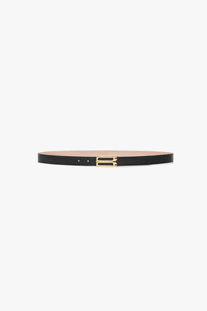 Frame Belt In Black Croc Embossed Calf Leather