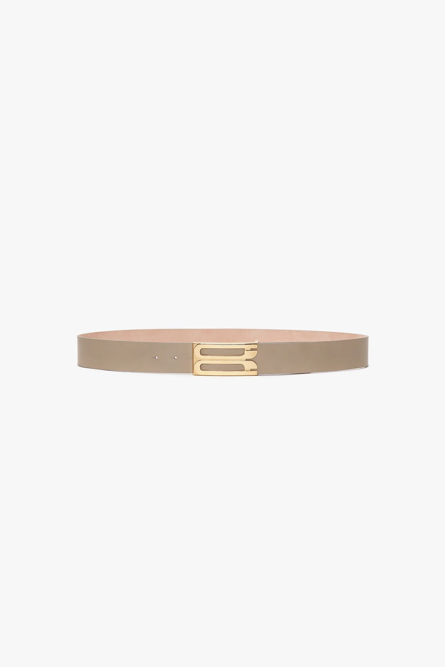 Exclusive Jumbo Frame Belt In Beige Leather