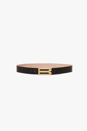 Exclusive Jumbo Frame Belt In Black Leather