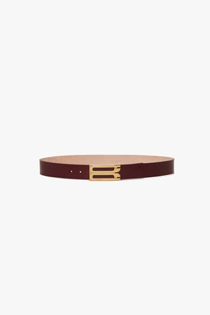 Jumbo Frame Belt In Burgundy Leather