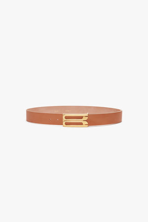 Exclusive Jumbo Frame Belt In Sand Leather