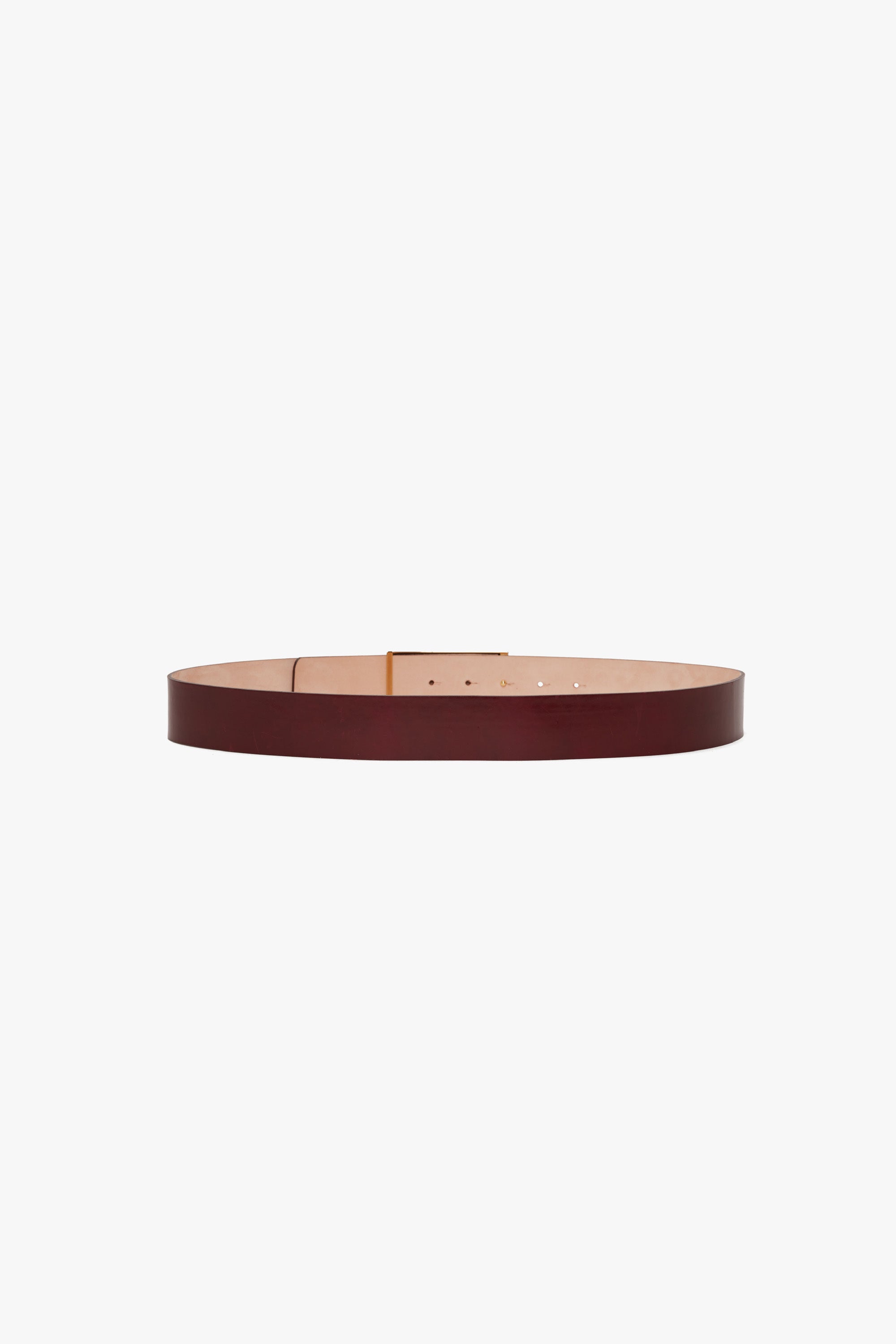 Jumbo Frame Belt In Burgundy Leather