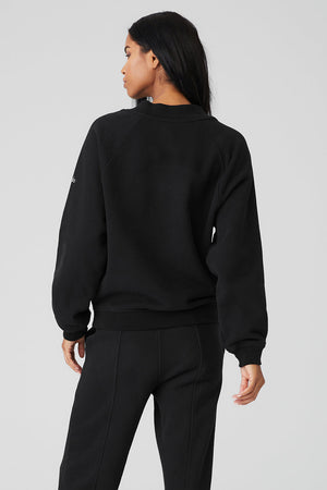 Heavy Weight Free Time Crew Neck Pullover - Black