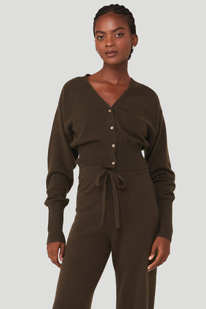 Cashmere Jet Set Cardigan - Espresso