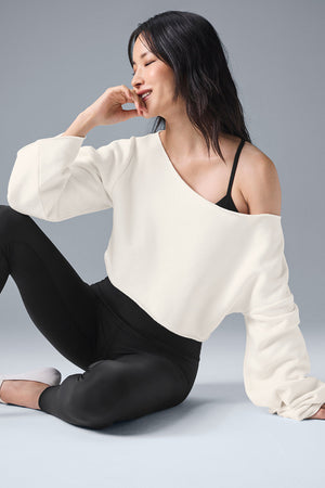 Cropped Barre Shoulder Coverup - Ivory