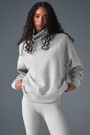 Hazy Mock Neck Pullover - Athletic Heather Grey