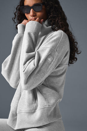 Hazy Mock Neck Pullover - Athletic Heather Grey