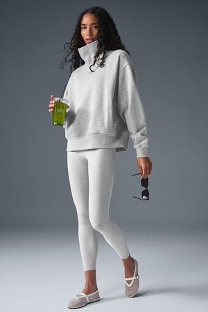 Hazy Mock Neck Pullover - Athletic Heather Grey