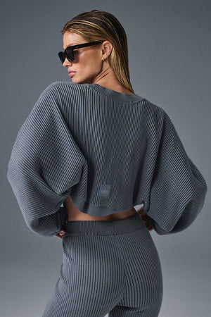 Denim Knit Shawl - Steel Grey/Anthracite