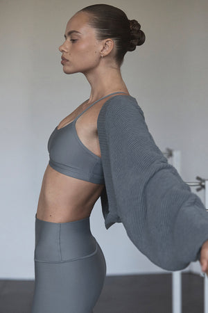 Denim Knit Shawl - Steel Grey/Anthracite