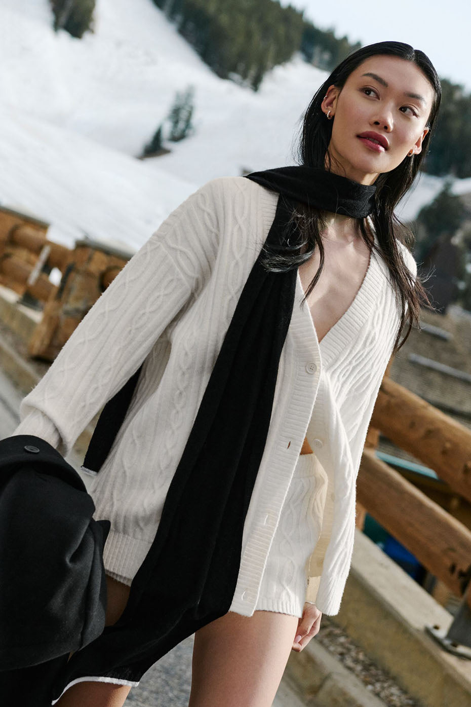 Cable Knit Winter Bliss Cardigan - Ivory