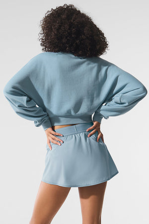 Cropped Accolade Crewneck - Celestial Blue