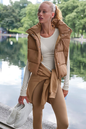 Gold Rush Puffer Vest - Toasted Almond