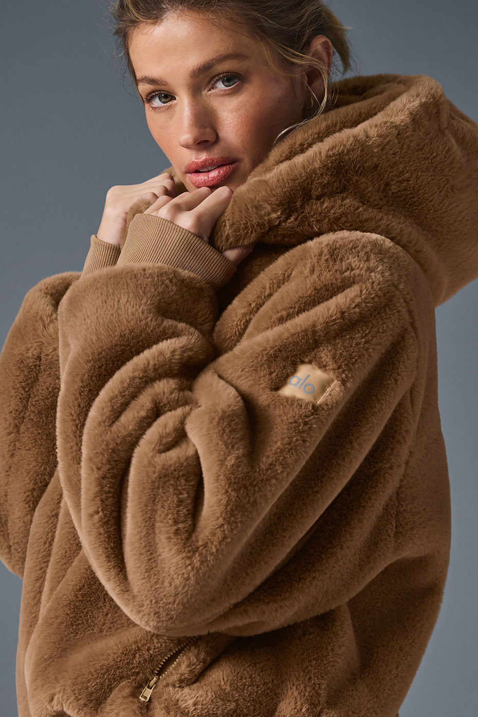 Faux Fur Foxy Jacket - Toasted Almond