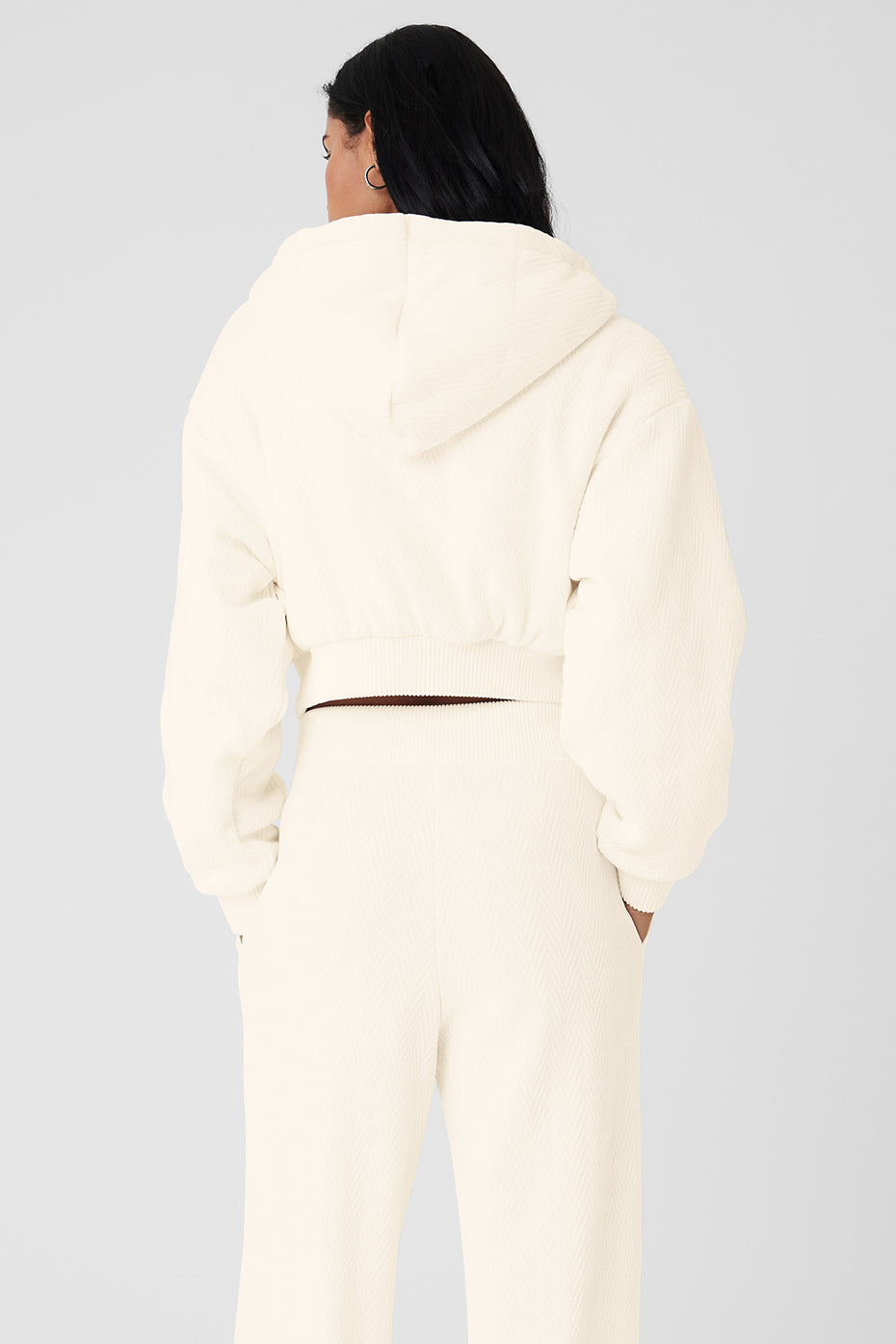 Cropped Cozy Day Full Zip Jacket - Ivory