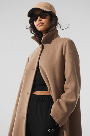 Wool Metro Long Coat - Toasted Almond