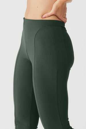 High-Waist Zip It Flare Legging - Dark Cactus