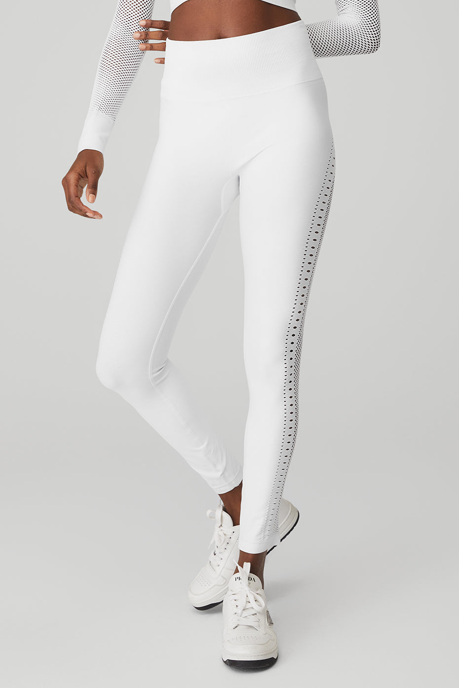 Seamless High-Waist 7/8 Open Air Legging - White