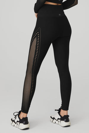 Seamless High-Waist 7/8 Open Air Legging - Black