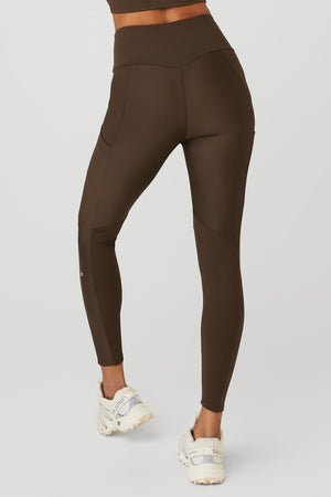 Ribbed Airlift High-Waist 7/8 Enchanted Legging - Espresso