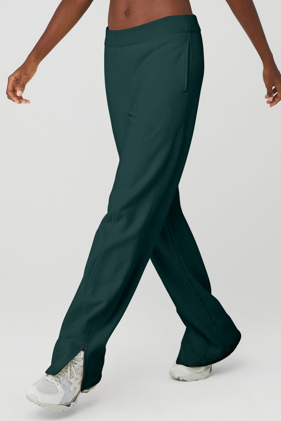 High-Waist Free Time Straight Leg Sweatpant - Midnight Green