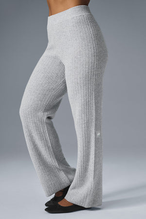 Cashmere High-Waist Plush Waffle Pant - Athletic Heather Grey