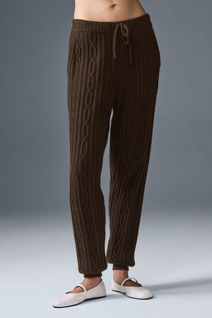 Cable Knit Winter Bliss Pant - Espresso