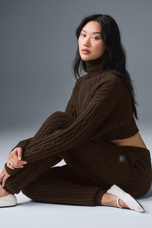 Cable Knit Winter Bliss Pant - Espresso