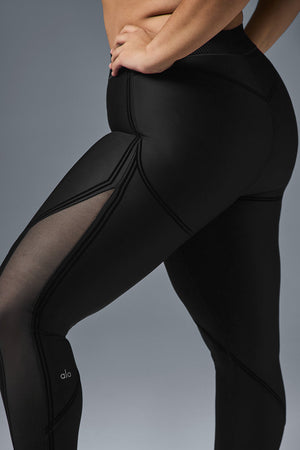 Airlift Mesh Line Up High-Waist Legging - Black