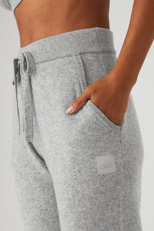 High-Waist Cashmere Jet Set Pant - Dove Grey Heather