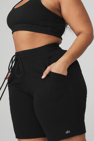 High-Waist Easy Sweat Short - Black